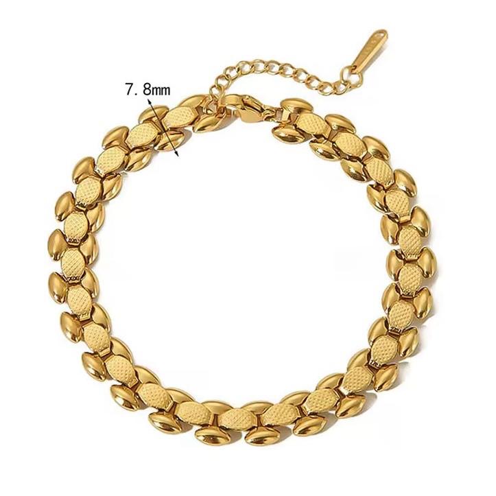 Luxury Gold Plated Stainless Steel Chain Bracelet for Women – Elegant Minimal Jewelry