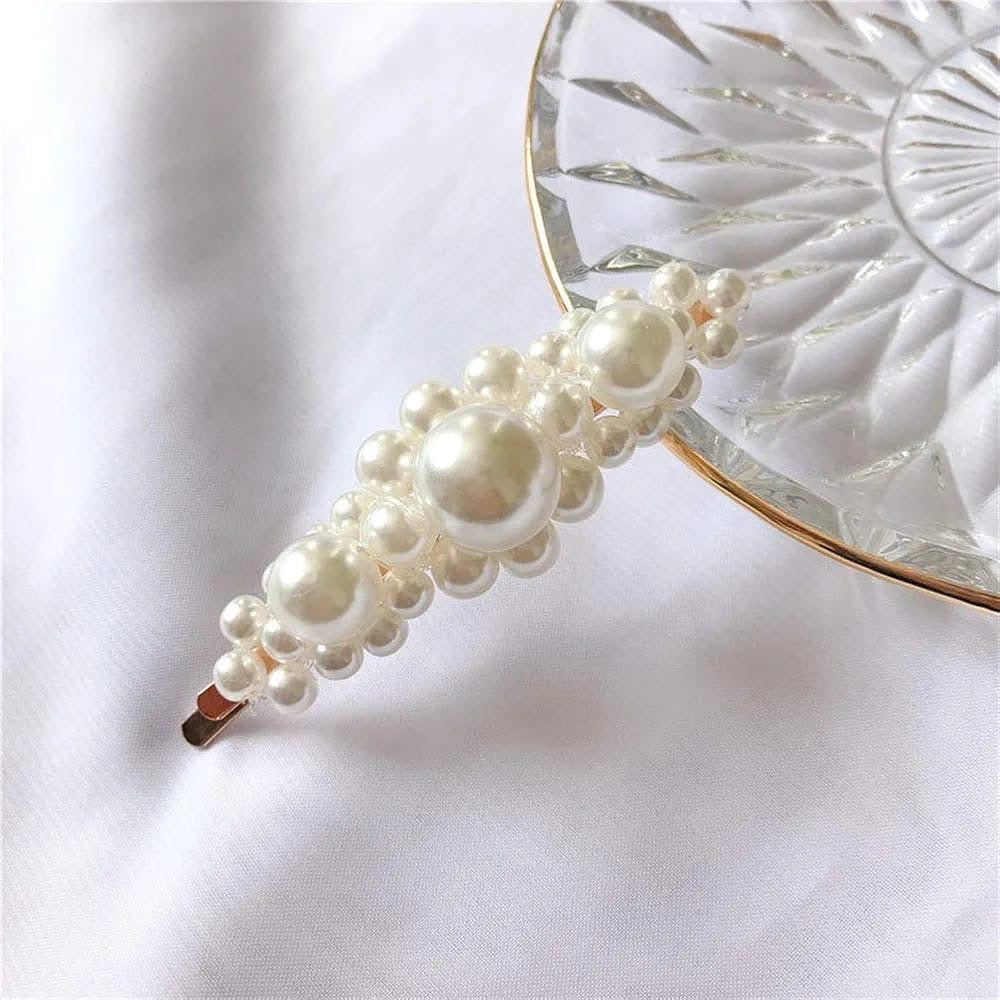 Cute Floral Pearl Hair Clip Set for Girls – Korean Style Decorative Hair Accessories (5 Pcs)