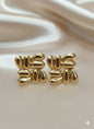 Square Shape Stainless Steel Ear Stud | Golden Earrings