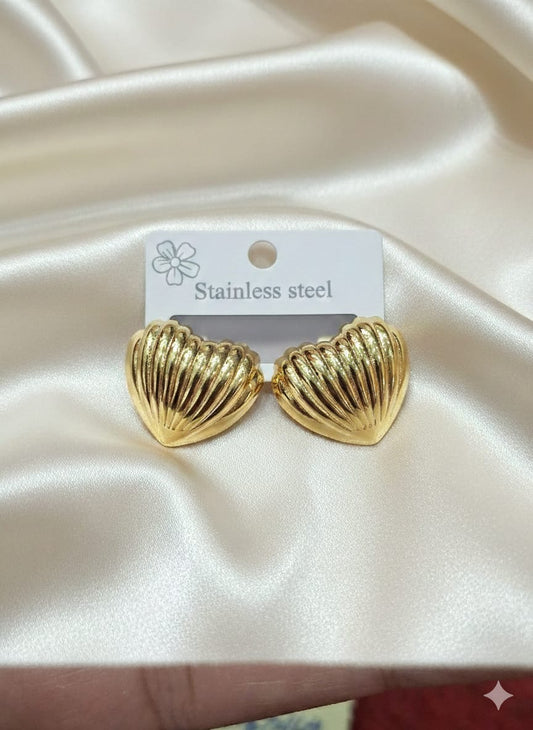 Stainless Steel Heart Shape Ear Studs
