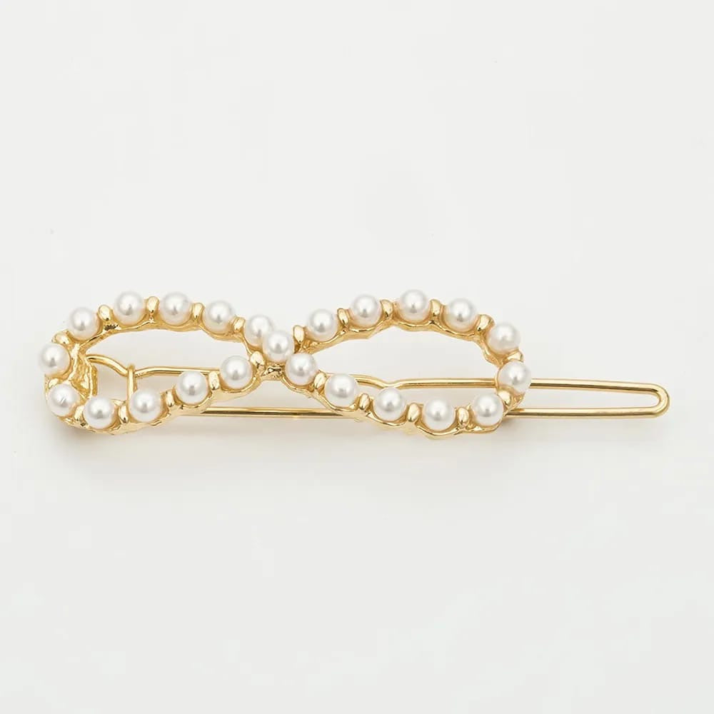 Elegant Pearl Gold Hair Clip for Women – Minimalist Korean Style Hair Accessory