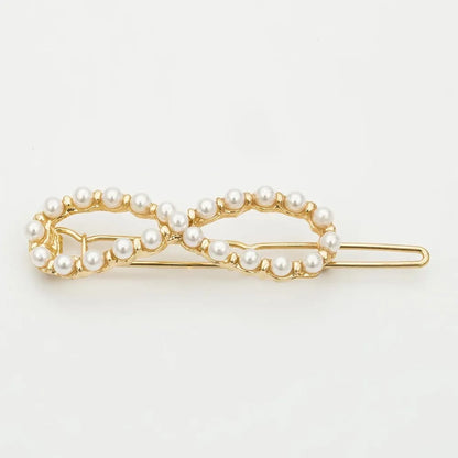 Elegant Pearl Gold Hair Clip for Women – Minimalist Korean Style Hair Accessory