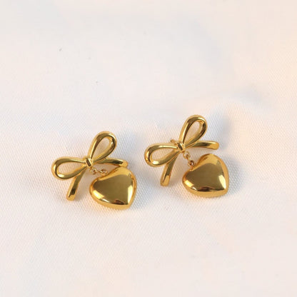 Bow Heart Earrings