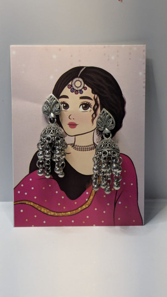 Sliver Oxidise Jhumka