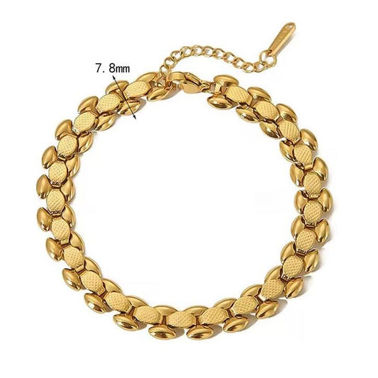 Luxury Gold Plated Stainless Steel Chain Bracelet for Women – Elegant Minimal Jewelry