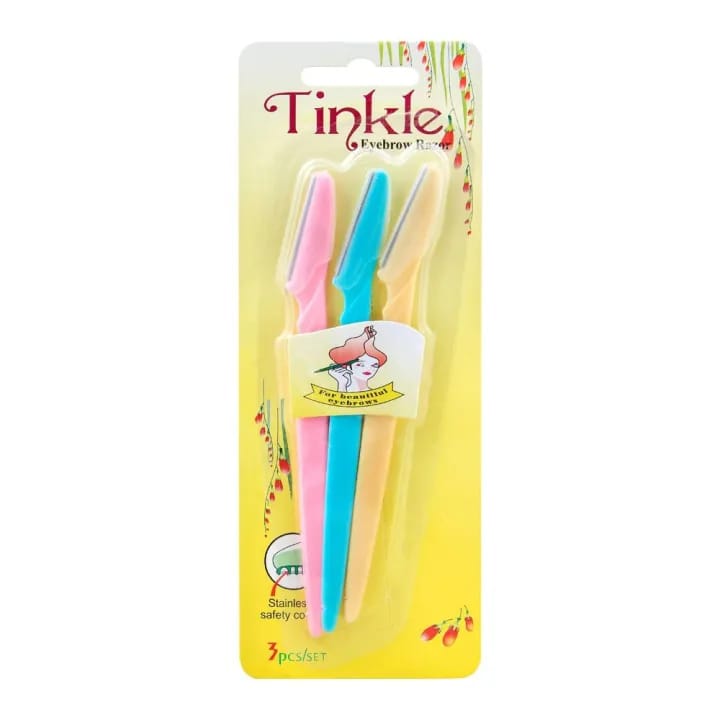 Original High Quality Tinkle Pack of 3 Tinkle Eyebrow Razor, Facial Hair Remover Eyebrow Trimmer