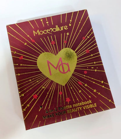 Mocoallure 4 fold Mini Book Pallet Eyeshadow, blush, Highlighter, bronzer