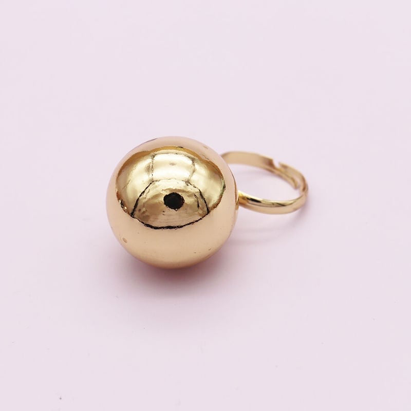 Large Metal Ball Adjustable Ring ( Gold)
