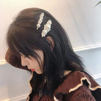 Cute Floral Pearl Hair Clip Set for Girls – Korean Style Decorative Hair Accessories (5 Pcs)