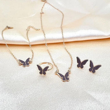 Butterfly Design Stainless Steel 4 Pcs Jewellery Set