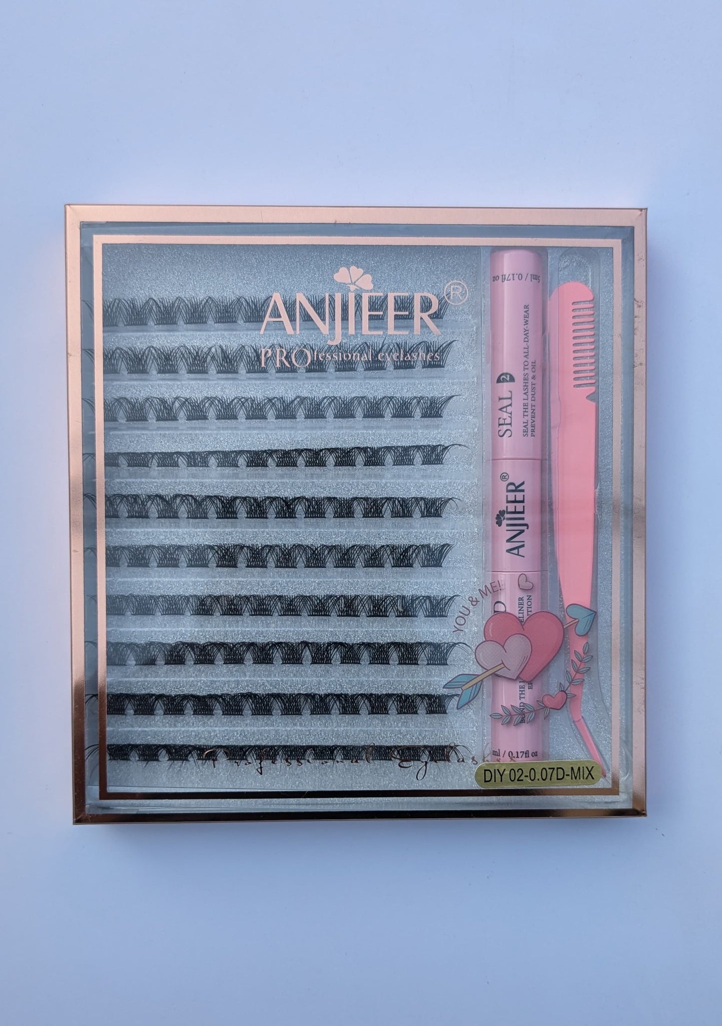 DIY Cluster Lashes With Tweezer Bond and Seal False Remover Eyelash Extensions Set Soft Natural Wispy Eyelashes Kit Self Make Up