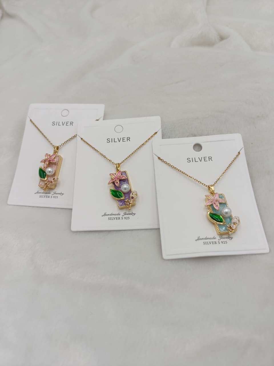 Lotus Flower Necklace, Pearl Pendant , Valentine Gift