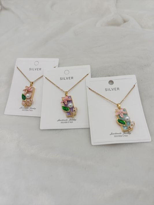 Lotus Flower Necklace, Pearl Pendant , Valentine Gift