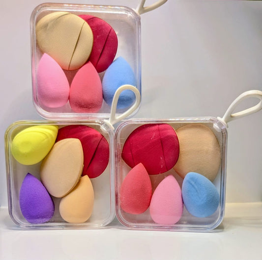 5Pcs of Makeup Sponge Set | Multi-Color Beauty Sponges for Liquid, Cream, and Powder, Dual-Use Wet and Dry Foundation Makeup