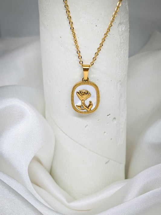 Stainless Steel Rose Necklace