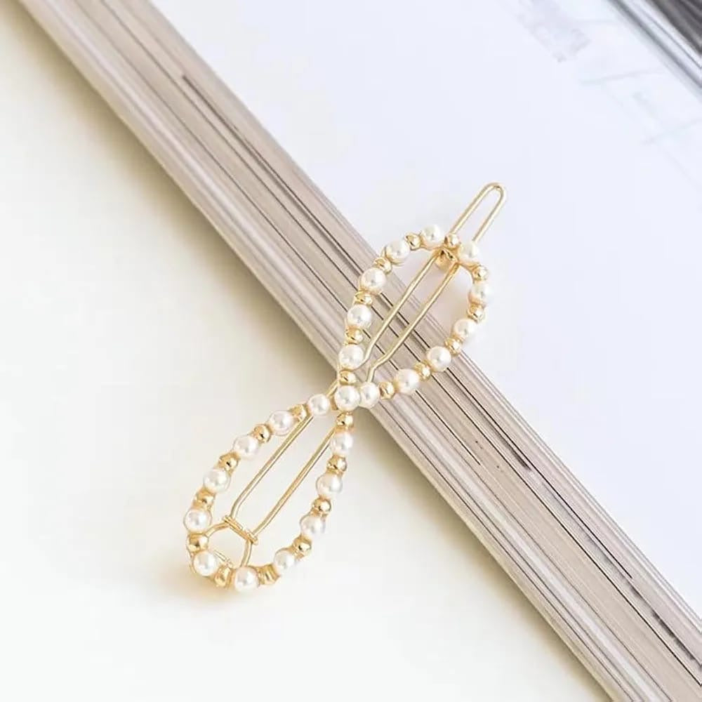 Elegant Pearl Gold Hair Clip for Women – Minimalist Korean Style Hair Accessory