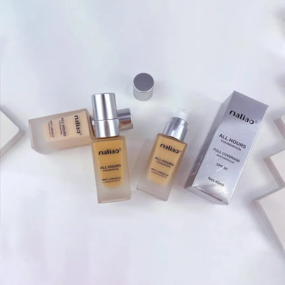 Maliao All Hours Foundation Mat Lumineux Full Coverage Waterproof SPF30