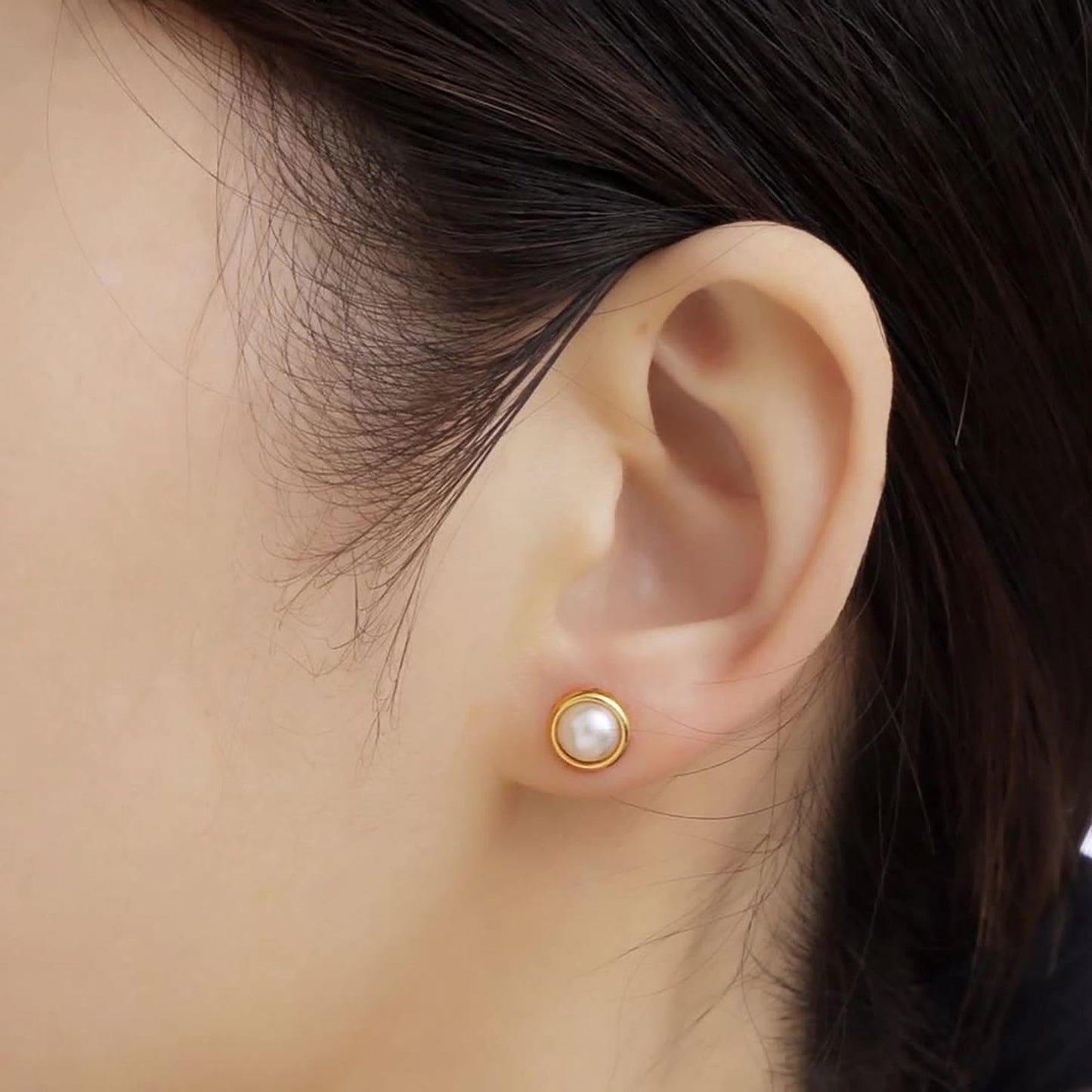 Stainless Steel Simulated Pearl Ear Studs