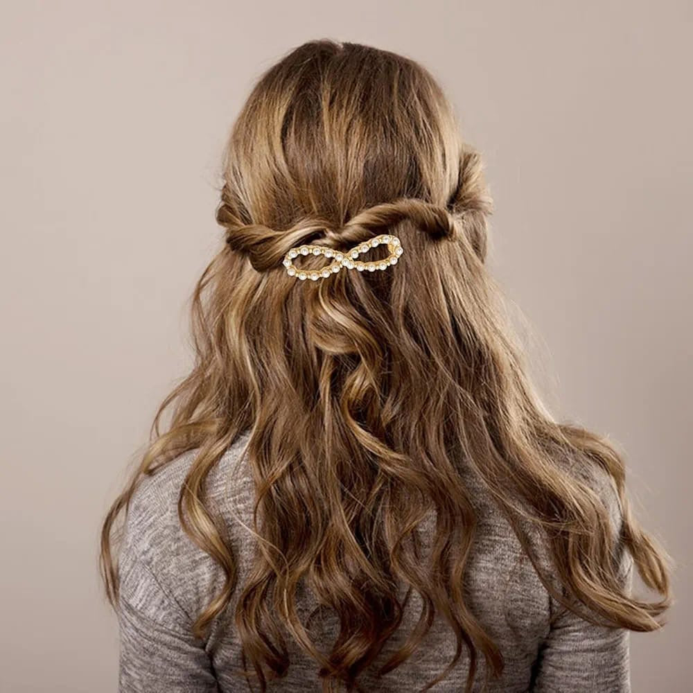 Elegant Pearl Gold Hair Clip for Women – Minimalist Korean Style Hair Accessory