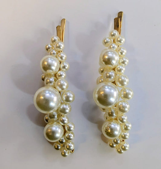 Pearl Hair Pin Pack of 2 Metal & Pearl Hair Clip