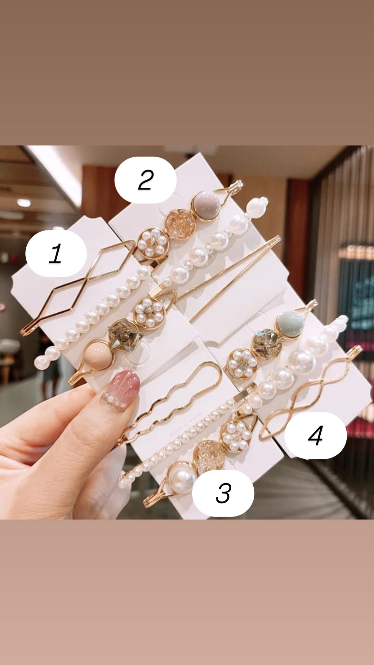 Korean Style Hairpins with pearl(Pack of 3)