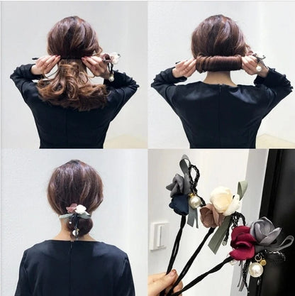 Elegant Flower Hair Bun Maker - Vintage Style Resin Hair Styling