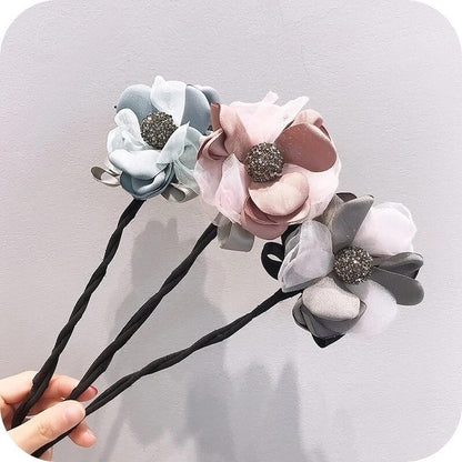 Elegant Flower Hair Bun Maker - Vintage Style Resin Hair Styling