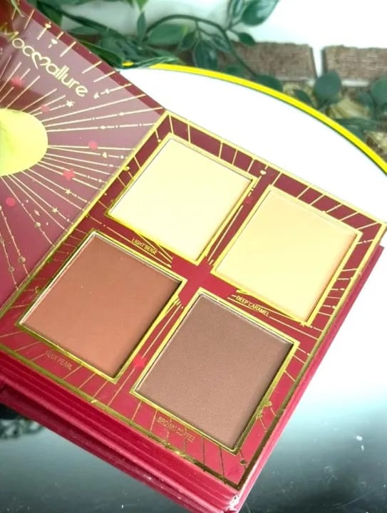 Mocoallure 4 fold Mini Book Pallet Eyeshadow, blush, Highlighter, bronzer