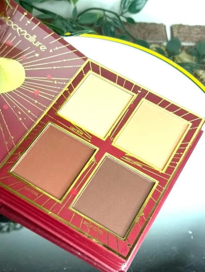 Mocoallure 4 fold Mini Book Pallet Eyeshadow, blush, Highlighter, bronzer